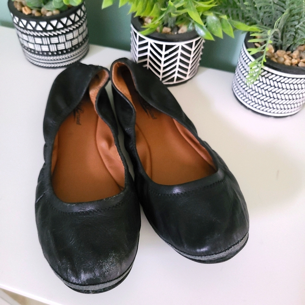 Lucky Brand Black Leather Ballet Flats